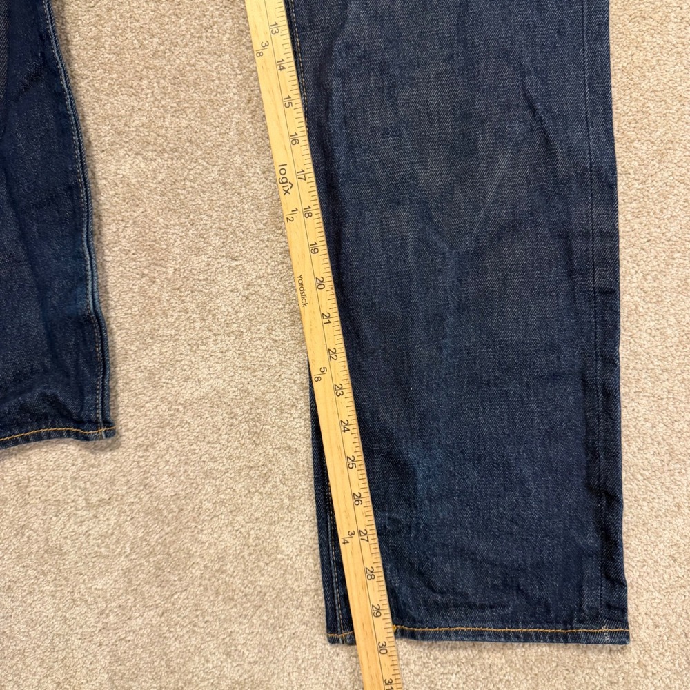 Levi's 501 Jeans Mens 32x32 actual (31x30) Dark Wash Blue Button Fly Denim - Picture 7 of 8